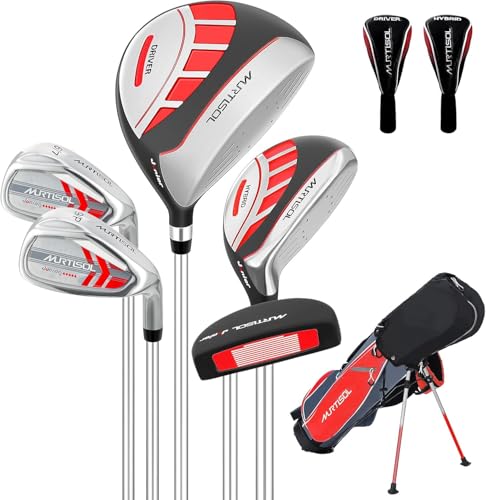 6 Pieces Kids Golf Club Set, Junior Golf Club Set Ages 4-12 Includes Stand Bag, 1# Drive, 5# Hybrid,...
