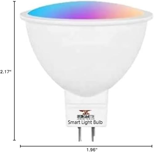 Miniatura 5 de Bombilla inteligente LED MR16 GU5.3 con base regulable de 5 W, 12 voltios, compatible y controlable a través de WiFi, Tuya, Smart Home + compatible
