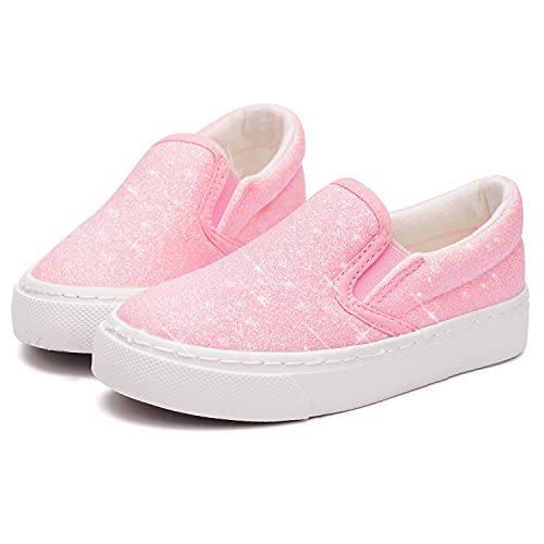 Toandon Toddler Kids Girls Sparkle Slip On Walking Shoes Age 2-10