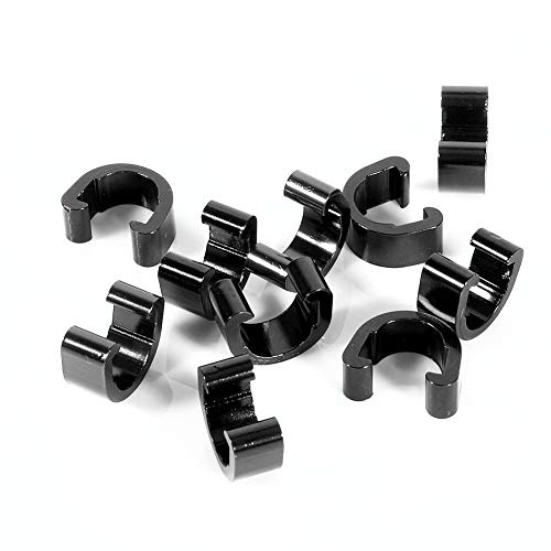Saipe 20Pcs Aluminum Alloy Bike Cable C-Clips Brake Cable Housing Clip Bicycle Cable Hose Guide Clamps For Brake Derailleur Shift Cables #TOP4