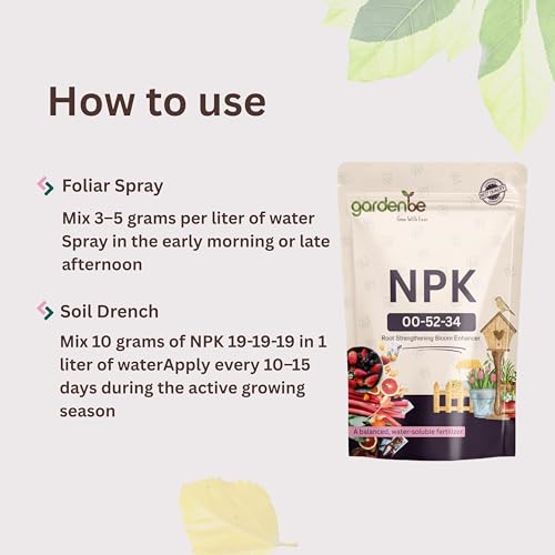 Image of NPK 00-52-34 Water Soluble Fertilizer (Pack of 950GM) High Phosphorus Root Booster & Bloom Enhancer | Improves Flowering, Bud Formation & Fruit Setting