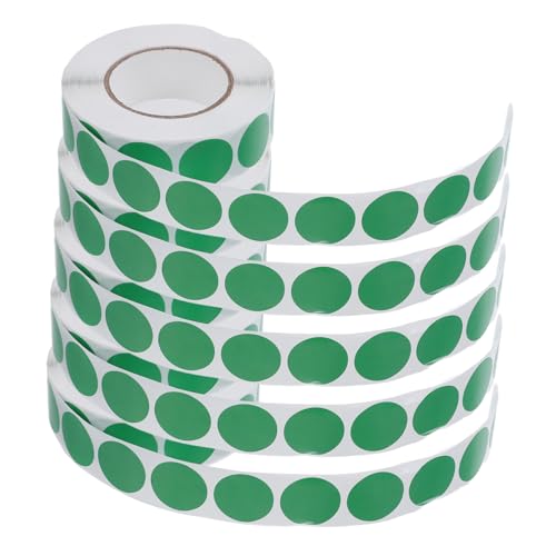 GETAJGHSD 5 ロールカラーコーディング丸シール 巻 防水自粘ラベル 多用途オフィス教室収納用円形ステッカー 大量