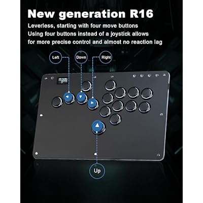 Haute42 Leverless Controller Arcade Stick: Haute42 R16 Black Leverless Controller with Rims,Premium Black Leverless Controller with Crystal Low-Profile Switch for PC/PS4/Switch Game,Support Hot Swap & SOCD