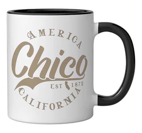 Taza de cerámica Chico CA 11 onzas negro/blanco miniatura 2