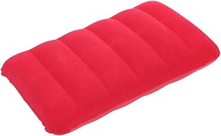 Cojín Inflador para Siesta Almohada De Campamento Almohadas Inflables De Flocado De PVC Almohada para Coche Almohada De Avión De Viaje Almohada Inflable Rojo