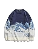 Vamtac Mens Oversized Sweater Vintage Graphic Pullover Crewneck Knit Jumper Y2K Unisex Streetwear 2025 Fall Tops