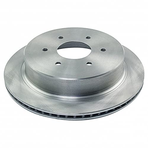 Image of TRQ Rear Brake Pad and Rotor Set Ceramic Parking Shoe Compatible with 2017-2019 Nissan Titan