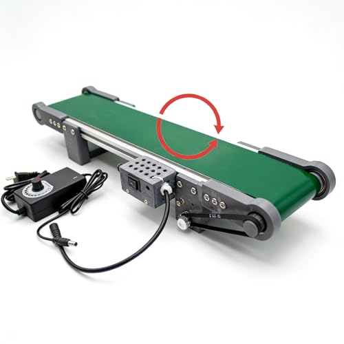 Cinta transportadora eléctrica mini de 100x10cm con velocidad regulable
