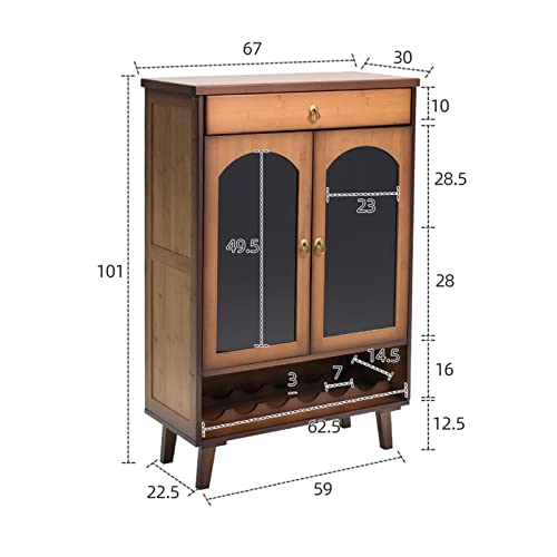 ZZJWMJGC Weinschrank Weinschrank, Lagerweinregalschrank mit 2 Türen und Ablagefach, für Esszimmer und Küche Weinregal 3 ZZJWMJGC Weinschrank Weinschrank, Lagerweinregalschrank mit 2 Türen und Ablagefach, für Esszimmer und Küche Weinregal