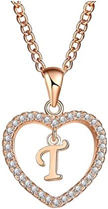 Maverick NichePendant Necklace Chain for Women Girls | Gorgeous Alphabet In Diamond Heart Pendant & Chain | Stylish Necklace Gift For Birthday Anniversary Valentine Occasions