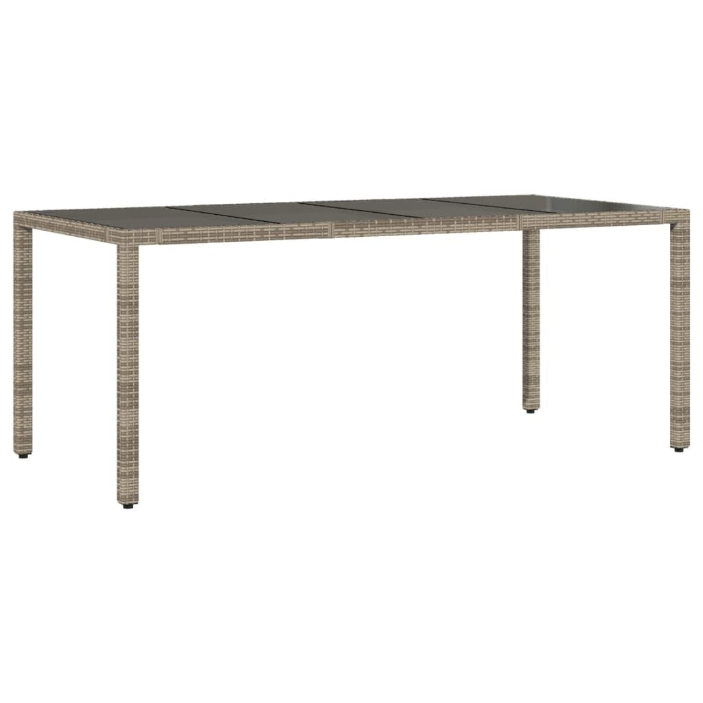 Hothingwell - Juego de mesa de jardín (9 piezas, vidrio templado, color gris | Respaldo ajustable, cojines de goma extraíbles, resina trenzada duradera, fácil mantenimiento
