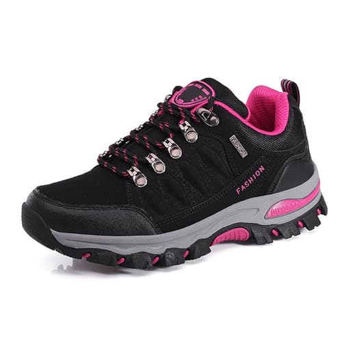Mujeres Zapatos Trekking Senderismo, Botas para Caminar Al Aire Libre para Todas Las Estaciones, Sneakers Deportivos Bajos, Escalada, Viaje, Campamento De Pesca Black, 37