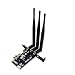 WiFi + Bluetooth 4.0 Card to PCI-E x1 Adapter Card PC/Hackintosh Without BCM943224PCIEBT2/bcm94360CS2/BCM943602CS (black)