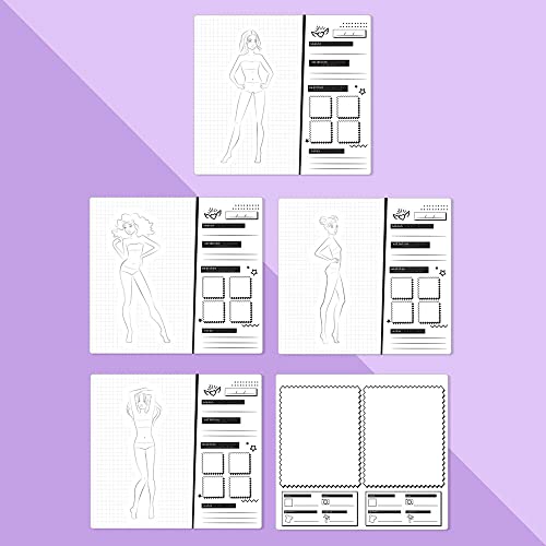 Image of Fashion Angels Fashion Runway Design Portfolio Book | Includes 35 Sketch Sheets with 4 Stencil Pages & 150+ Stickers, Ideal for Kids Ages 8+