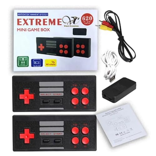 Image of VikriDA Geniun Quality Extreme Mini Plug and Play Wireless Game Box HD 1080p TV Retro Video Game for Kids 620 Extreme Mini Game Box 8 Bit Retro Games for up to 2 Players