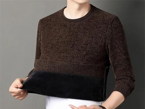 Men Wool Warm Crew Neck Thick Knit Pullovers Winter Fit Bottoming Sweater Plus Size Top3