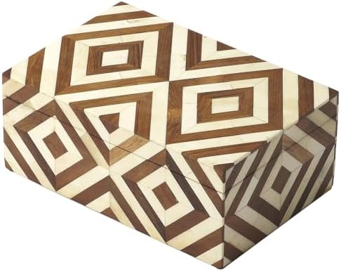 Butler Maya Wood & Bone Inlay Storage Box