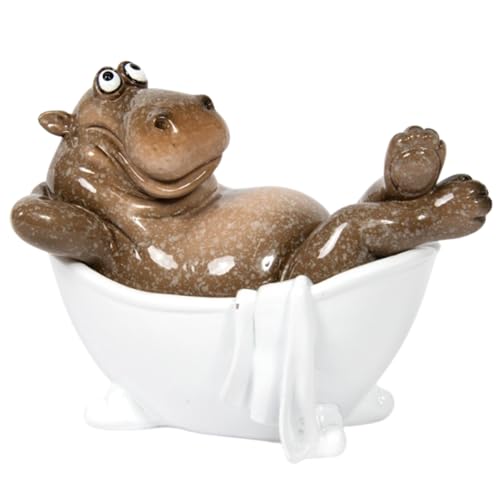 Lesser & Pavey Novelty Figurines Hippo Bathtime Home Decor Figurines & Ornaments For Home & Office | Decorative Home Accessories Statues For Indoor & Outdoor | Lovely Gifts for Women & Men