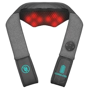 Nekteck Cordless Neck and Back Massager for Pain Relief Deep Tissue, Shiatsu Neck Massager with Heat, Portable Massage Pillow for Shoulder, Leg, Body Muscle, Home, Office, Car, for Men Women