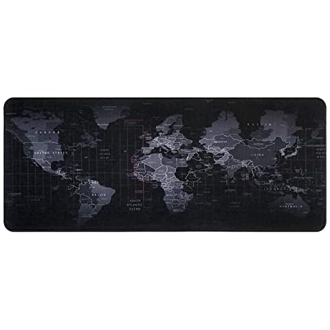 ProElife Extend Mouse Pad Mat Gaming 700 mm x 300 mm Large Cloth Mousepad with Non-slip Rubber Base Overlock Stitch Edge for Home Office Gaming Laptop Computer Mouse Desk Accessory (XL, World Map) Cover