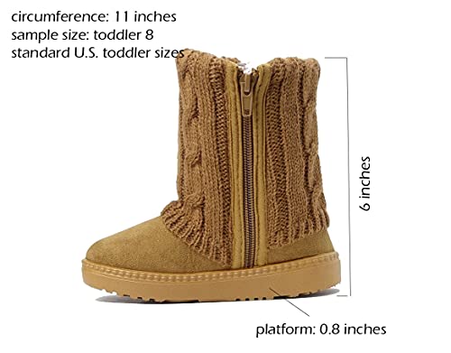 Image of REDVOLUTION Kids Boots Toddler Girls Cute 2 Buttons || Rhinestone Faux Fur Suede Knitting Shoe