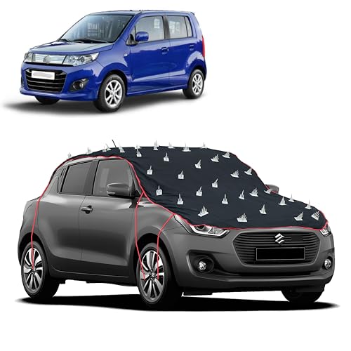 Image of Dog Protection Spike Car Cover for Suzuki Stingray Bonnet to Roof Easy Installation with 4 Elastic Hook Strap | Anti-Scratch Soft Cotton Inner | Complete Protection from Street Dogs & Monkeys