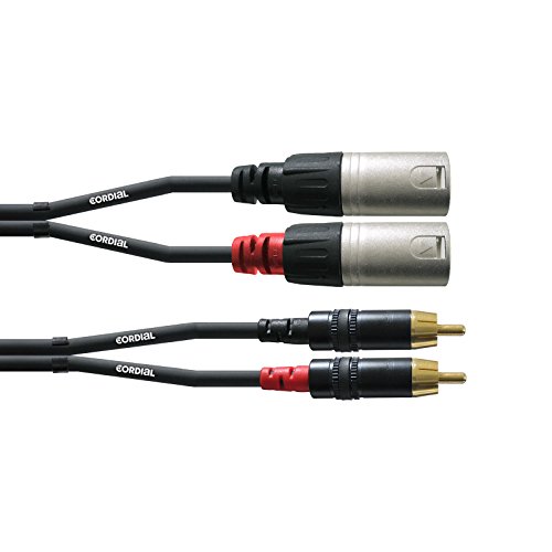 CORDIAL - Cavo audio doppio XLR maschio a RCA, 3 m
