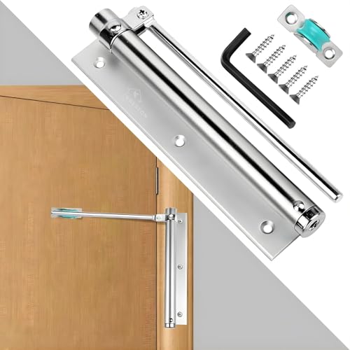 Image of KRESTON Heavy-Duty Spring Door Closer | Automatic Self-Closing Door Kit | Adjustable Speed, Easy Install, for Residential & Light Commercial Use | Door Closer for Home & Office