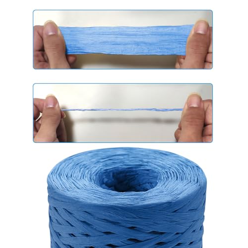 Image of 218 Yards Raffia Paper Craft Ribbon Packing Paper Twine, 1 /4 Inch by 218 Yards