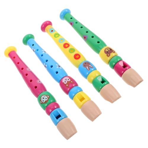 Kisangel 4Pcs Plastic Musical Flute for Safe Lightweight Easy to Play Develops Musical Skills Hand Eye Coordination for School Music Classes
