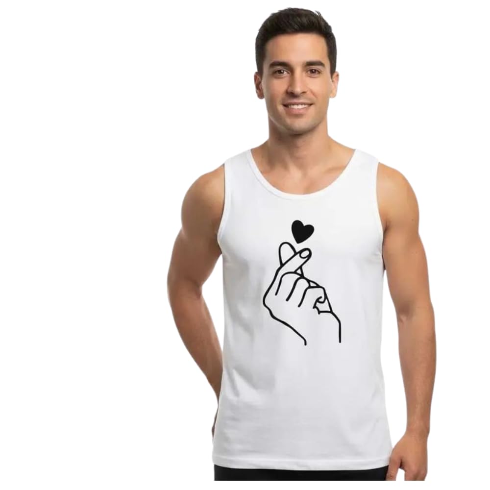 Men Sleeveless Tank Top Athletic Gym Vest Round Neck Inner Fit Cotton Blend Workout Under Wear for Training Fitness Sports Casual Use White-picture-16