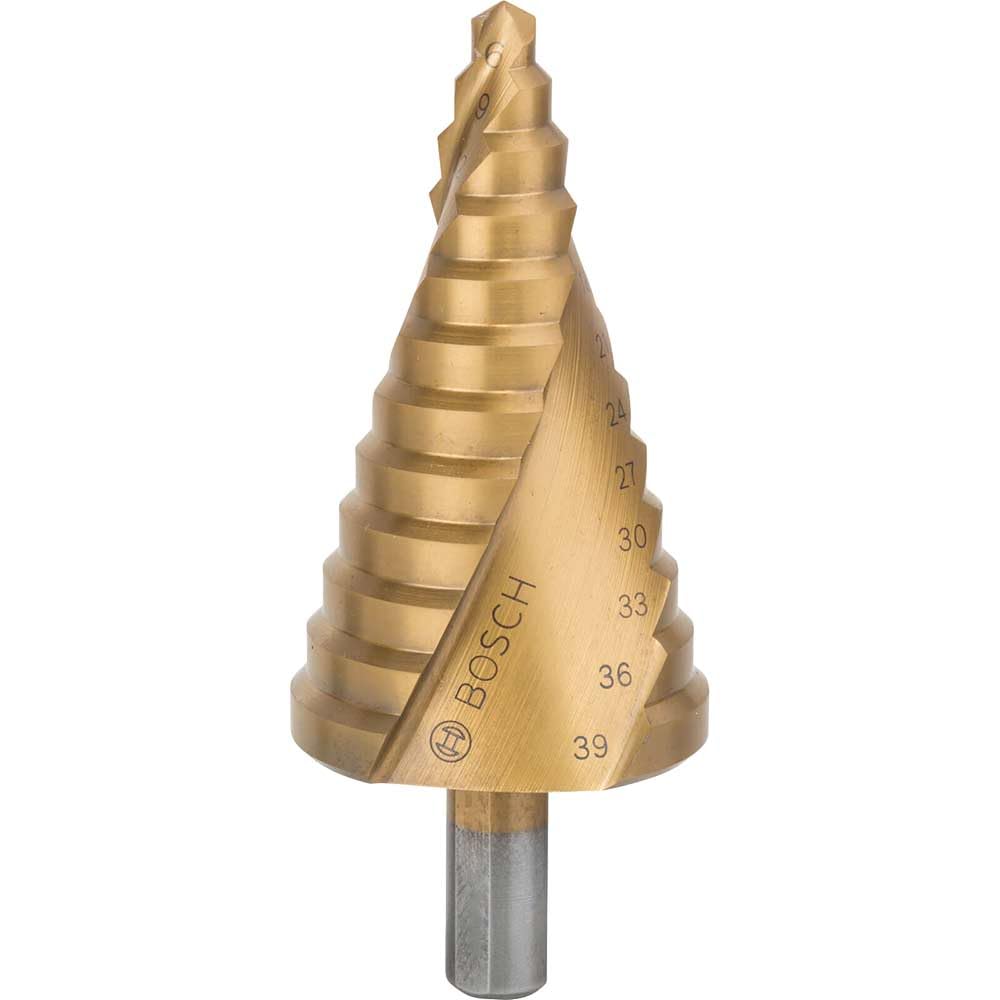 Bosch Bosch 2608587431 6/9/12/15/18/21/24/27/30/33/36/39 mm HSS-TiN Step Drill Bit