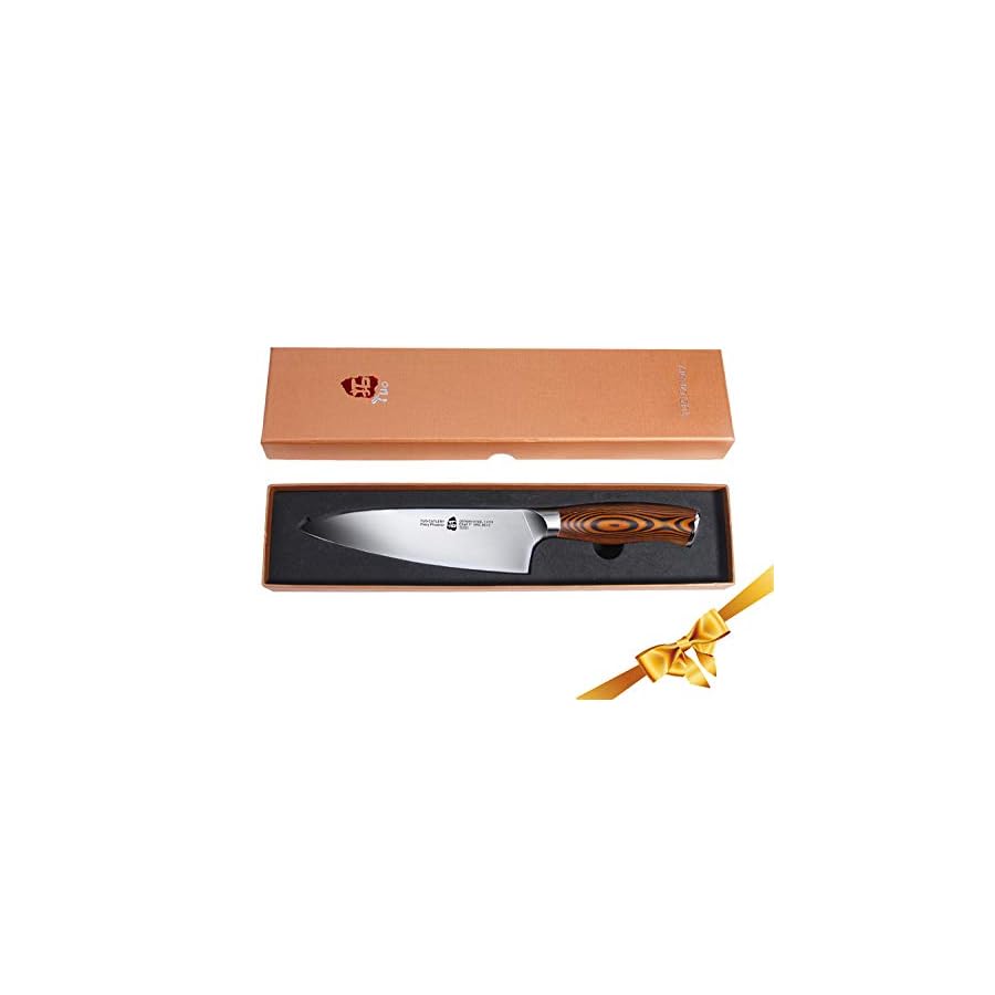 TUO-Chef-Knife-Kitchen-Chef-s-Knife-High-Carbon-German-Stainless-Steel-Cutlery-Rust-Resistant-Pakkawood-Handle-Luxurious-Gift-Box-Included-7-Fiery-Phoenix-Series TUO Chef Knife- Kitchen Chef s Knife - High Carbon German Stainless Steel Cutlery - Rust Resistant - Pakkawood Handle - Luxurious Gift Box Included - 7 - Fiery Phoenix Series