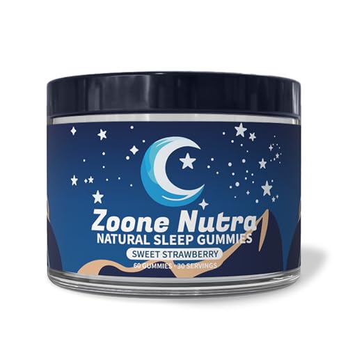 Zoone Nutra Lullabites Natural Sleep Aid Gummies Melatonin-Free Sweet Strawberry Flavor – Relax & Unwind Naturally – 60 Count 30 Servings