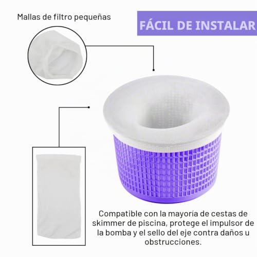 Miniatura 2 de Coopache Paquete De 30 Calcetines Para Piscina Filtra Cestas, Skimmers Limpia Los Desechos Y Las Hojas Para Piscinas En El Suelo Y Sobre El Suelo