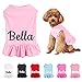 DegGod Custom Dog Dress with Name for Dogs, Breathable Personalized Print or Embroidered Name Numbers Pet Vest Clothes Summer T-Shirts Clothing Pullover for Pet Puppy Cats Kitten (M, 6 Colors Dress)