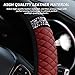 AUKEPO Bling Leather Steering Wheel Cover Protector, Elastic PU Leather with Colorful Rhinestones Crystal Diamond, Sparkling Accessories for Women Girls, Universal 15 Inch for Most Cars (Wine Red)