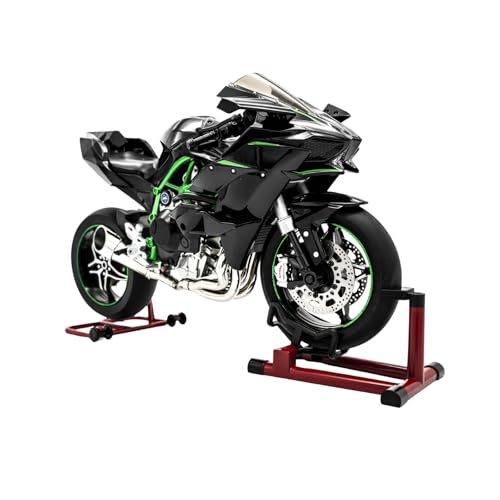 NIKOLATOY 1/16 Alloy Dynamic Motorcycle Model, Alloy Diecast Simulated Motorbike, Dynamic Display Model with Suspension, Free Roller, Collection Gift (H2R)