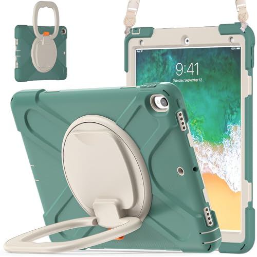 Coque iPad Air 3 antichoc JZ avec poignée rotative et sangle de transport