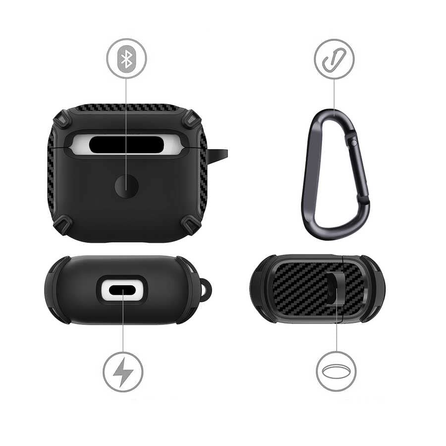 Coverzone Airpods Pro/Pro 2 ve 3.Nesil Uyumlu Kulaklık Kılıfı - Dayanıklı Fundamental Toz ve Kirden Koruyan Kılıf (Lacivert, Airpods 3.Nesil)