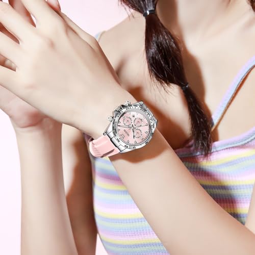 Image of OLEVS Luxury Diamond Small Female Watches - Stainless Steel Bracelet, Waterproof Business Dress Analog Luminous Date Ladies Watches