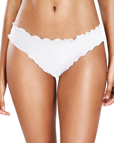 Image of Tempt Me Women Twist Bikini Bottom Moderate High Cut Bathing Suit Bottoms Ruched Swimsuit Bottom