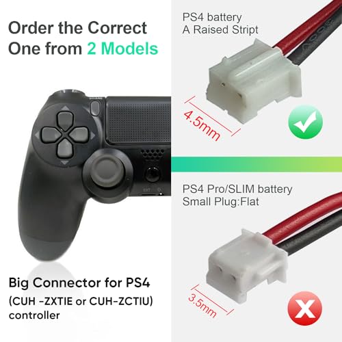 Gobat PS4 Controller Battery,2500Mah High Capacity (2015 And Before) Old Version Big Flug Compatible For Playstation 4 Cuh-Zct1E Cuh-Zct1H Cuh-Zct1H/B Cuh-Zct1H/R Cuh-Zct1U thumb #5
