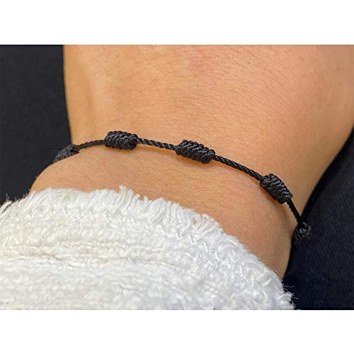 6 Pieces Handmade Knots Red Black Evil Eye Bracelets for Protection and Good Luck, Adjustable Kabbalah Friendship String Bracelets for Women Men4