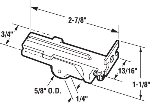 Prime-Line Products D 1614 Ensamble de Rodillo para Puerta Corredera y Nylon Plano de 5/8 Pulgadas con Buje de Latón miniatura 2