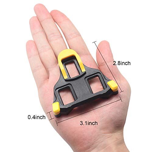 NAACOO Bike Cleats Compatible with Shimano SPD-SL SM-SH Cleats- Indoor Outdoor Peleton Spin Cycling Pedals Cleat & Road Bike Bicycle Clips Set-Self-Locking (Yellow- 6° Float) - Thumbnail 5