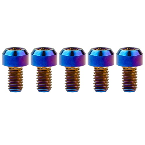Image of Titanium Torx Square Head M6 x 10 15 20 25 30 35 40 45 50 60 65 70 80mm Screw Pack of 5 (Burn Blue, M6x10mm)