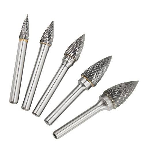 Set de 5 fresas de carburo de corte doble miniatura 2