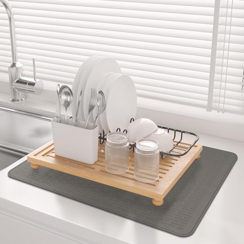 Image of Stove Top Cover for Electric Stove- Range Covers for Electric Stove,Silicone XXL Dish Drying Mat, Glass Cooktop Covers, Flat RV Range top Mats (Gray, 28 inchx20 inch)