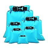 6 Stück wasserdichte Taschen Leichte Trockensäcke Tragbares Wassersportgeschäft Schwimmzubehör Raftingzubehör, Himmelblau